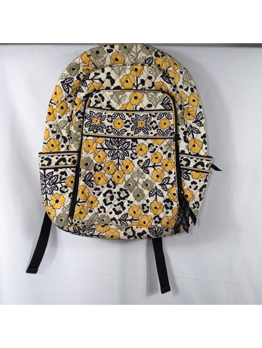 Vera Bradley Backpack Floral Leopard Yellow Black